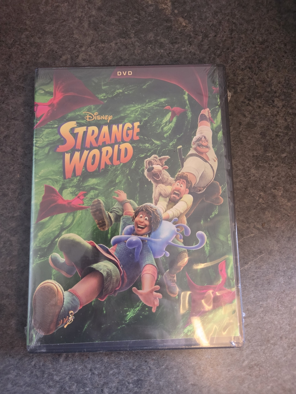 Disney Strange World DVD — Green and Red Adventure Artwork